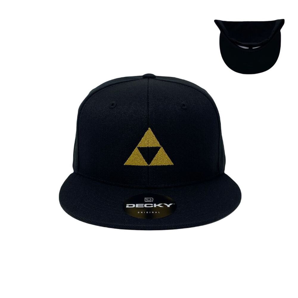 Triforce Snapback Hat All Black